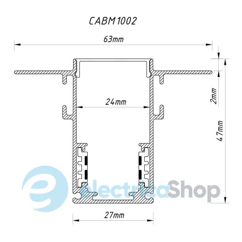 Шинопровод магнитный встраиваемый Feron Ardero CABM1002 2 м черный 80139