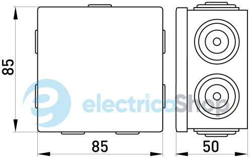 Коробка распределительная 85х85х40 e.db.pro.85.85.50u p016102 E.NEXT