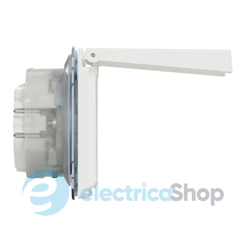 Розетка з/к (250V/16А) и крышкой IP44, защитные шторки, System Design MTN2314-6037 «белый матовый»