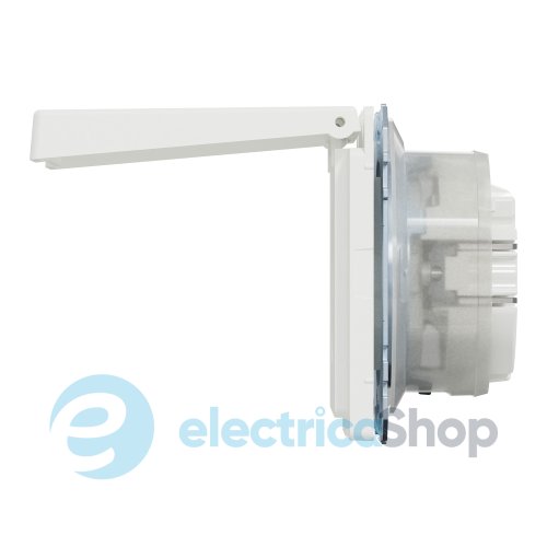 Розетка з/к (250V/16А) и крышкой IP44, защитные шторки, System Design MTN2314-6037 «белый матовый»