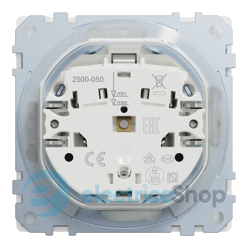 Розетка з/к (250V/16А) и крышкой IP44, защитные шторки, System Design MTN2314-6037 «белый матовый»