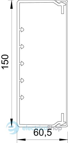 Кабель-канал 150x60 мм. ПВХ белый 6191231 OBO Bettermann