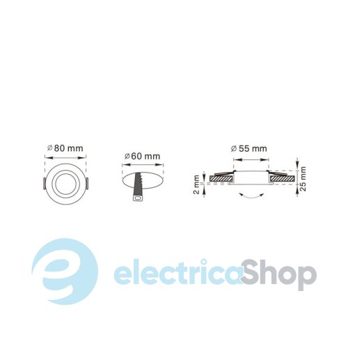 Точечный встраиваемый светильник Zuma Line FINN OB2211CL01-GLD