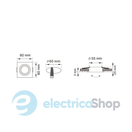 Точечный встраиваемый светильник Zuma Line FINN OB2211CL02-BL