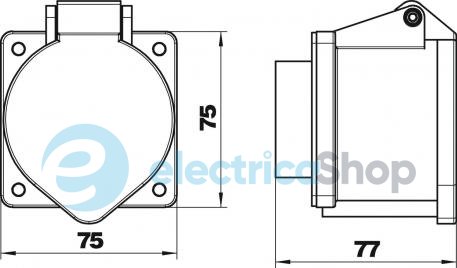 Розетка CEE 32A 3pin+N+PE, 400V OBO 6109876