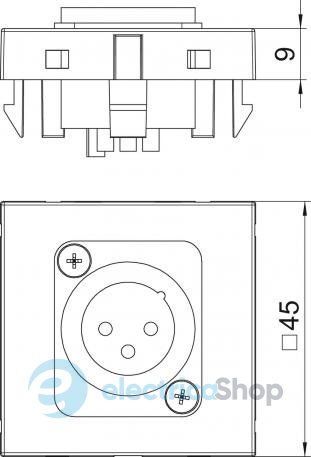 Розетка XLR, 3 контакта, male, Modul 45 OBO 6105222, снежно-белый