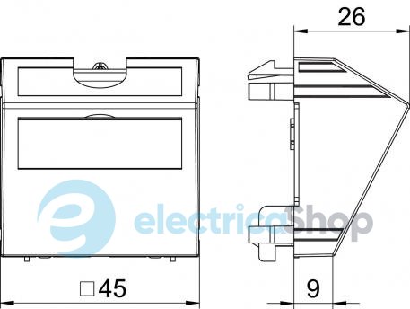 Кабельный вывод 3-11мм, угловой Modul 45 OBO, снежно-белый
