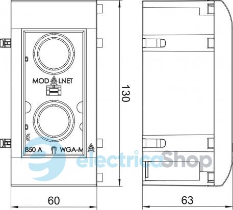 Монтажная коробка WG-MK, наружной установки, 2х Modul45/ПК, RAL 9010