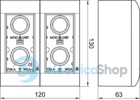 Монтажная коробка WG-AK, наружной установки, 4х Modul45/ПК, RAL 9010