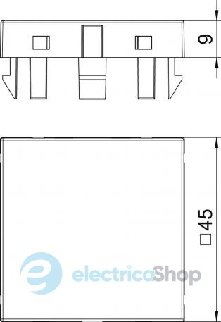 Заглушка 1-пост 45x45 Modul 45 OBO 6117407, черно-серая