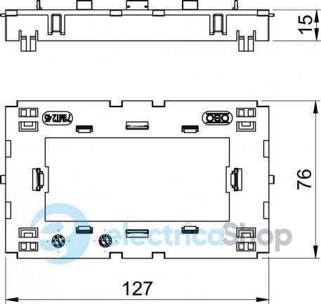 Монтажный суппорт modul 2х45, 137х76x15мм/ПА