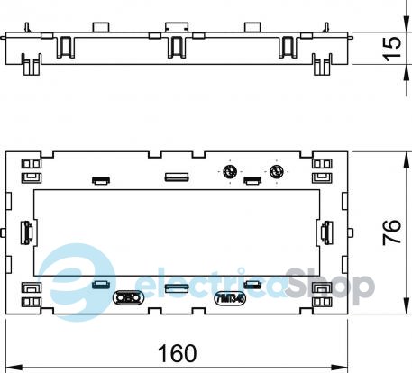 Монтажный суппорт modul 3х45, 160х76x15мм/ПА