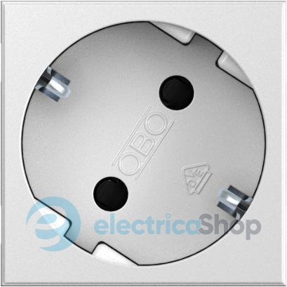Розетка 1-я. с заземл. и шторками 16А/250V 33˚ Modul 45 OBO 6120073, снежно-белый
