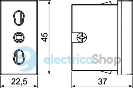 Розетка 1-а. 1 мод, с шторками 16А/250V 0˚ Modul 45 OBO 6120746, снежно-белый