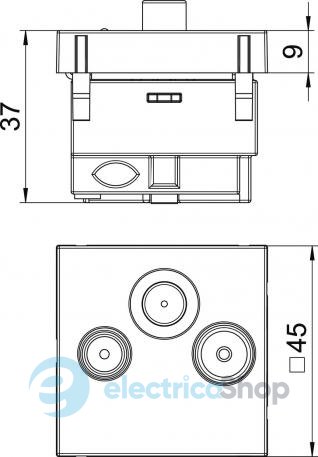 Розетка TV-radio-SAT Modul 45 OBO 6105282, снежно-белый