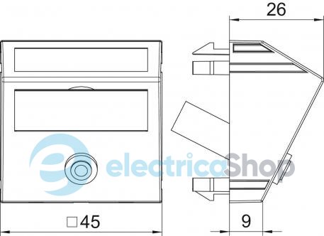Розетка Mini jack 3,5mm угловая Modul 45 OBO 6104958, снежно-белый
