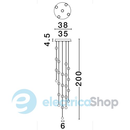 Люстра ALCINOE 9511018 Nova Luce