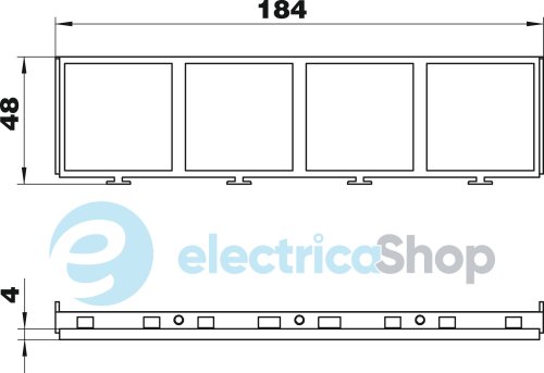 Cупорт-рамка MT45V під установку 4x modul45, L=184мм ПА OBO 7408670 чорн. граф.