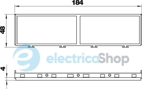 Cупорт-рамка MT45V під установку 2+2 modul45, L=184мм ПА OBO 7408682 чорн. граф.