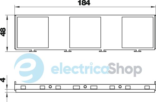 Cупорт-рамка MT45V під установку 3x modul45, L=184мм ПА OBO 7408672 чорн. граф.