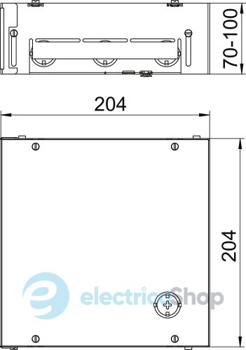 Монтажная коробка BOX4, 205х205мм, h=70-100mm цинк.сталь OBO 7427430