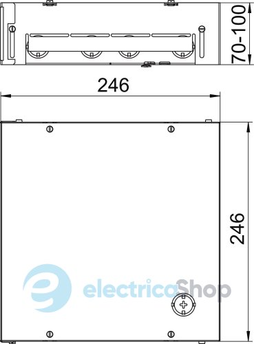 Монтажная коробка BOX9, 246x246мм, h=70-100mm цинк.сталь OBO 7427432