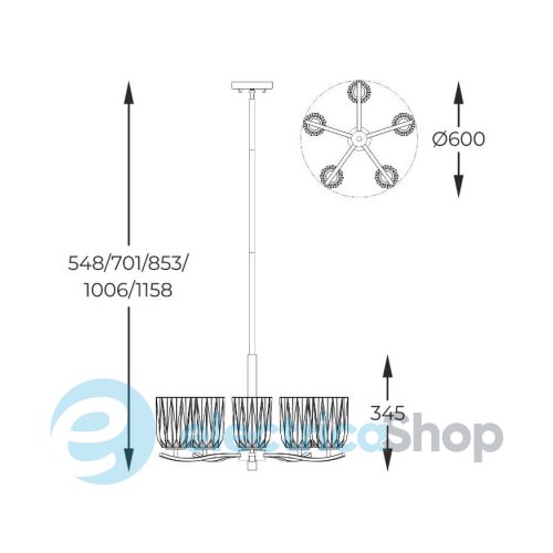 Люстра Zuma Line TAZZA P0590-05B-V7AC