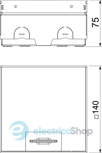 Люк розетковий UDHOME ONE, 1x 250V 16A, (1x RJ45 опційно), (h=75-105мм), IK10, IP40 нерж.сталь OBO Bettermann 7368288