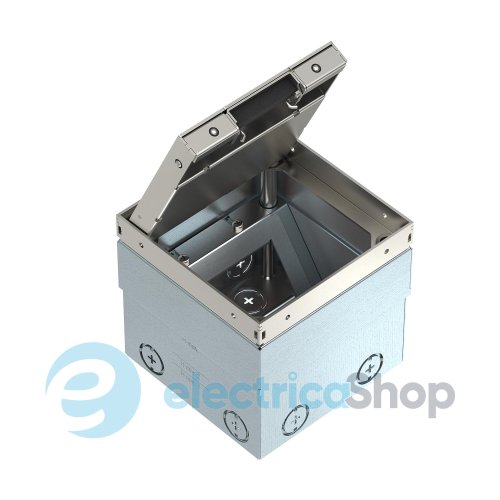 Люк розетковий UDHOME2, 2 пости 45x45 (2x RJ45 опційно), для покриття 15мм, (h=110-135мм), IK10, IP40 нерж.сталь OBO Bettermann 7368340