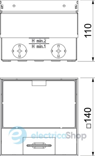 Люк розетковий UDHOME2, 2 пости 45x45 (2x RJ45 опційно), для покриття 15мм, (h=110-135мм), IK10, IP40 латунь OBO Bettermann 7368346
