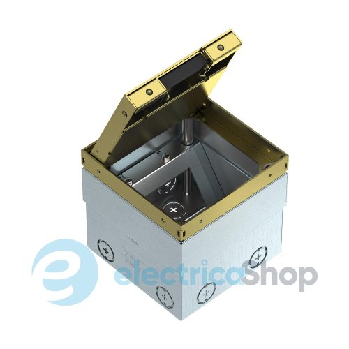 Люк розетковий UDHOME2, 2 пости 45x45 (2x RJ45 опційно), для покриття 15мм, (h=110-135мм), IK10, IP40 латунь OBO Bettermann 7368346