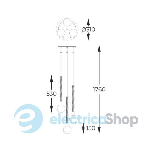 Люстра Zuma Line MIDA P0583-03B-2GHF