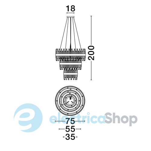 Підвісний світильник CROWN 9695121 Nova Luce
