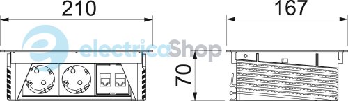 Розеточный блок DBK, 2x 2р+E 250V + 2 RJ45 Cat.6, кабель 3,0м OBO 6116802 нерж.cталь