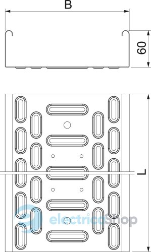 Лоток LKS (0,7мм) перф., 60х200 L=3000, FS (18-22 мкм) OBO 6048914