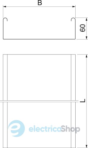Лоток LKSU (0,7мм) неперф., 60х300 L=3000, FS (18-22 мкм) OBO 6048948