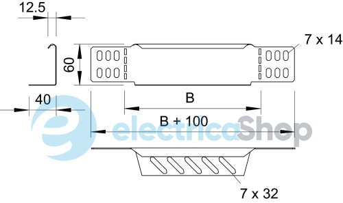Перехідник/кінцевик кабельного лотка, 60х100, FS (18-22 мкм) OBO 7109105