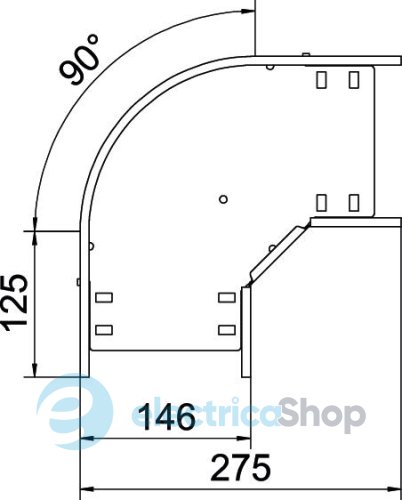Кутова секція 90°, 60х150, FS OBO 6036562