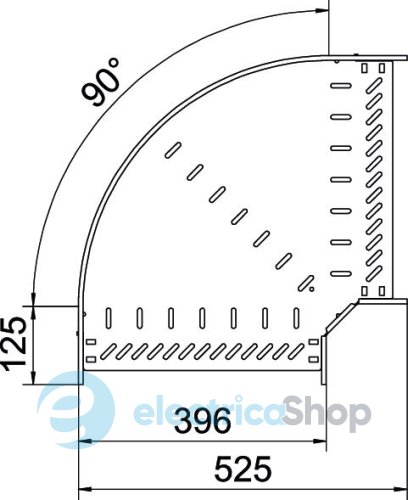 Кутова секція 90°, 60х400, FS OBO 6036568
