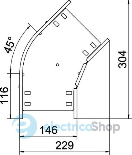 Кутова секція 45°, 60х150, FS (18-22 мкм) OBO 6036102