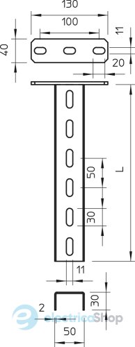 Підвісний профіль, 50х30х500мм, 2мм, FT (40-60 мкм) OBO 6342357