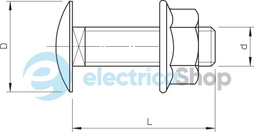Болт с полукруглой головкой и гайкой с фланцем FRSB М6х12, 5.6, F OBO 6406122