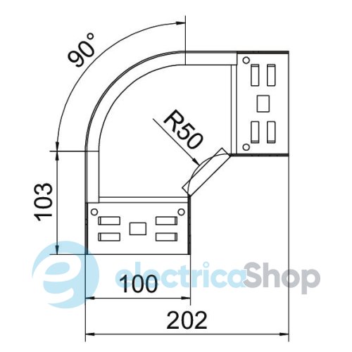 Кутова секція 90°, 60х100, FS (18-22 мкм) OBO 6041130