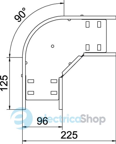 Кутова секція 90°, 60х100, A2 (нерж. сталь) OBO 6036620