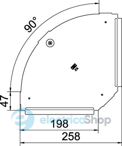 Кришка кутової секції 90° лотка 200мм, A2 (нерж. сталь) OBO 6036974