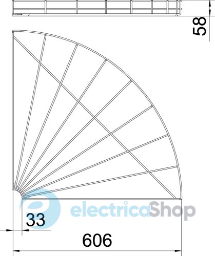 Кутова секція 90° дротяного лотка 55х600мм, G (2,5-10 мкм) OBO 6001971