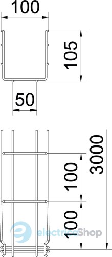 Дротяний лоток GRM 105х100 L=3000, A2 (нерж. сталь) OBO 6002451