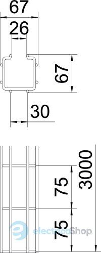 Дротяний лоток CGR 50х50 L=3000, A2 (нерж. сталь) OBO 6016200