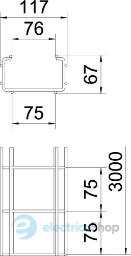 Дротяний лоток CGR 50х100 L=3000, A2 (нерж. сталь) OBO 6016235