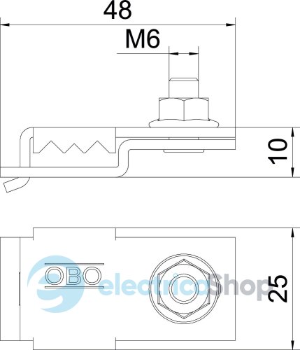 Клема заземлення GRM, FS (18-22 мкм) OBO 6016694